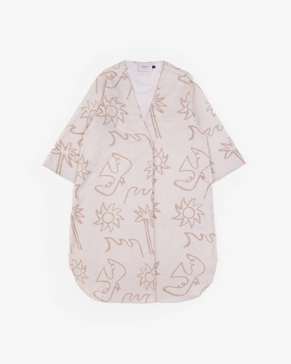 Rotholz Beachside Kaftan Kleid Off-White Tiefpreis