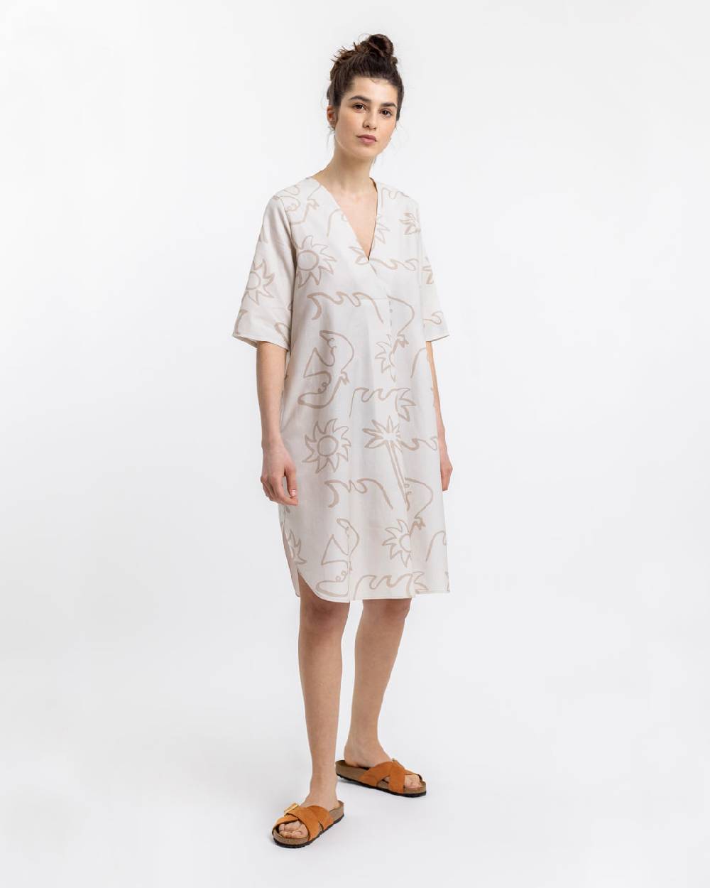 Rotholz Beachside Kaftan Kleid Off-White Tiefpreis