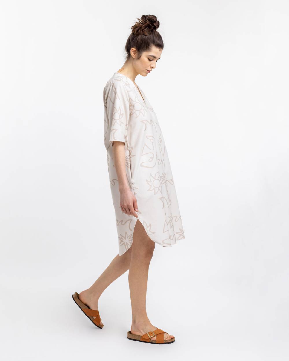 Rotholz Beachside Kaftan Kleid Off-White Tiefpreis