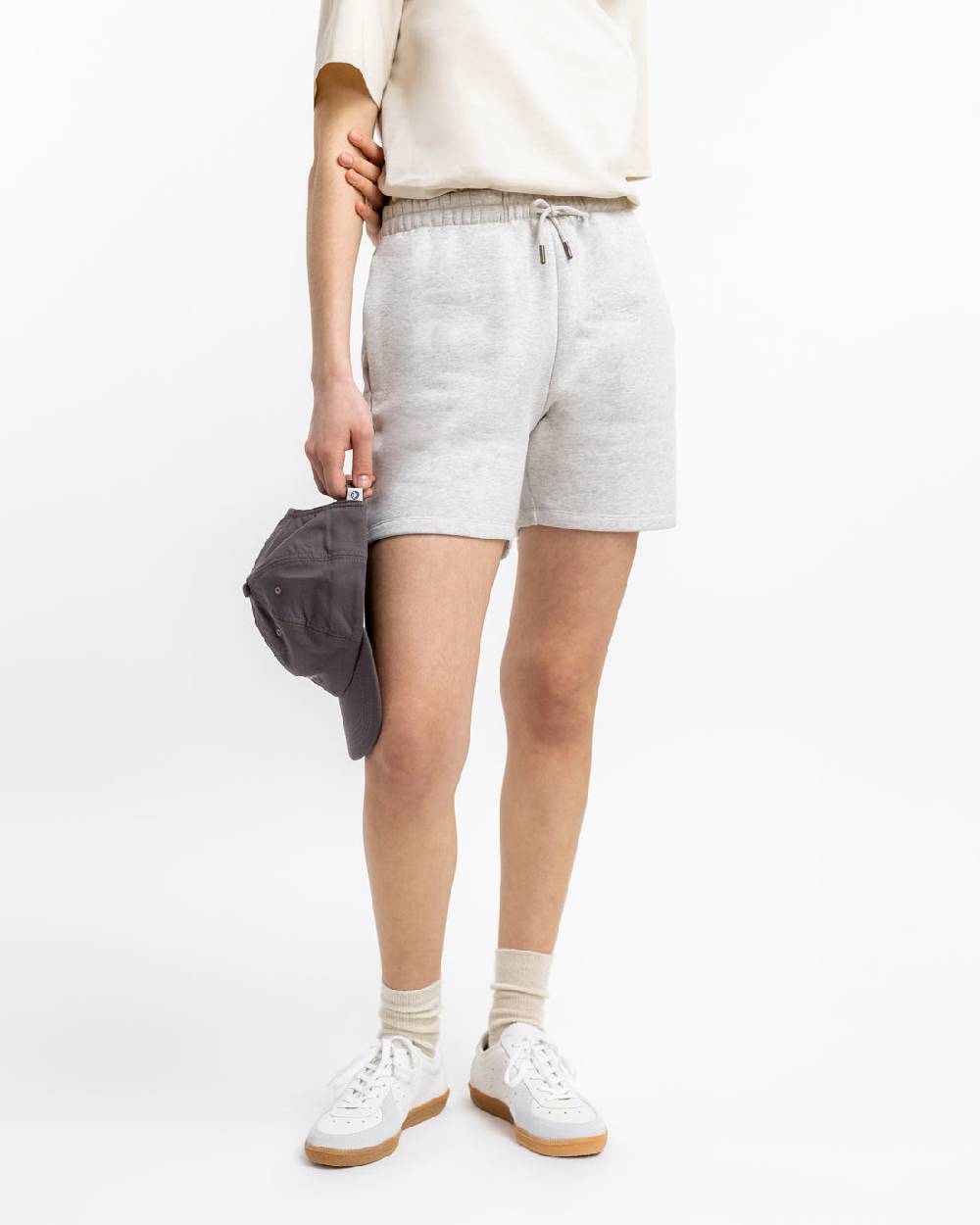 Rotholz Logo Sweatshorts aus Bio-Baumwolle Grau Super Sparpreis