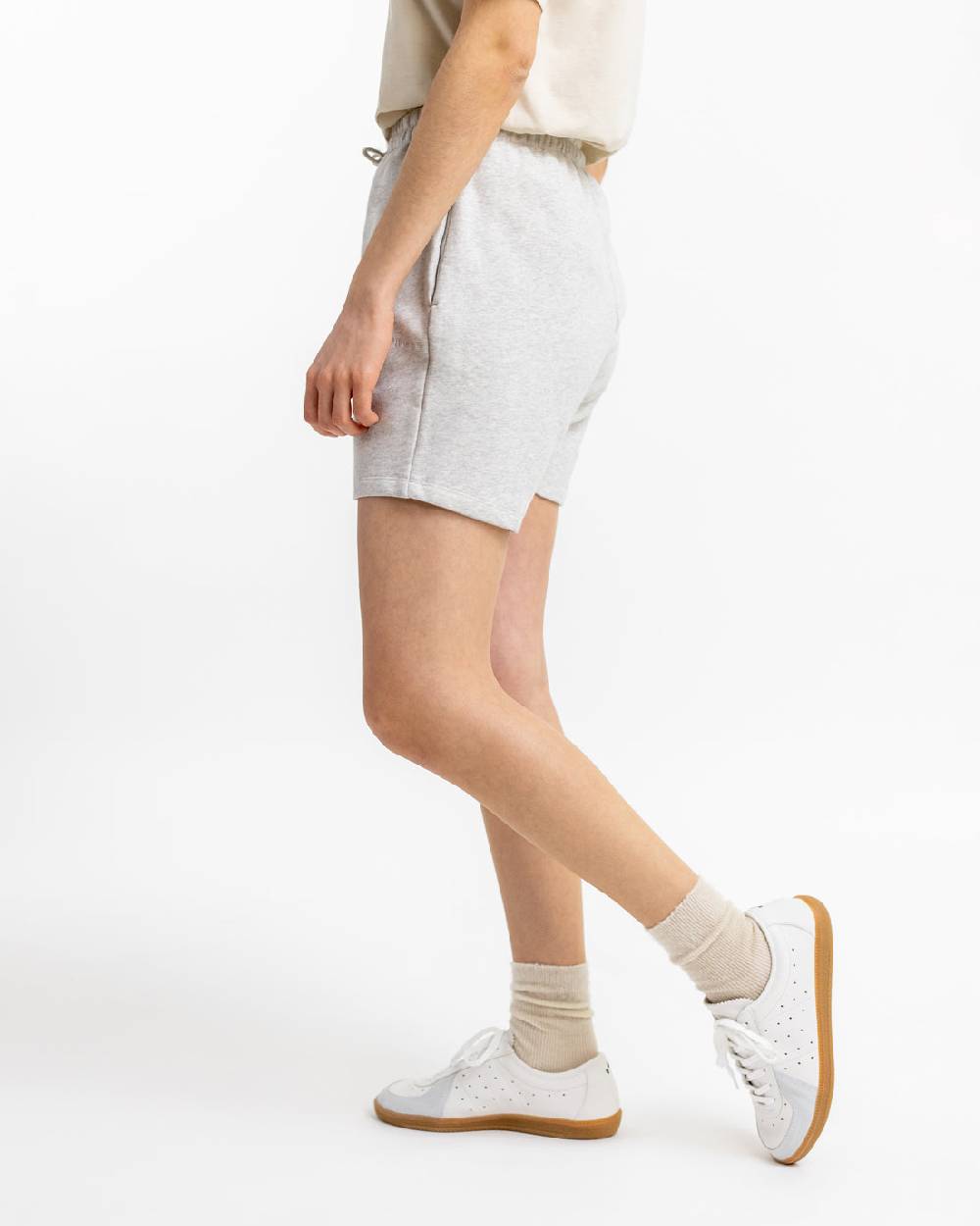 Rotholz Logo Sweatshorts aus Bio-Baumwolle Grau Super Sparpreis
