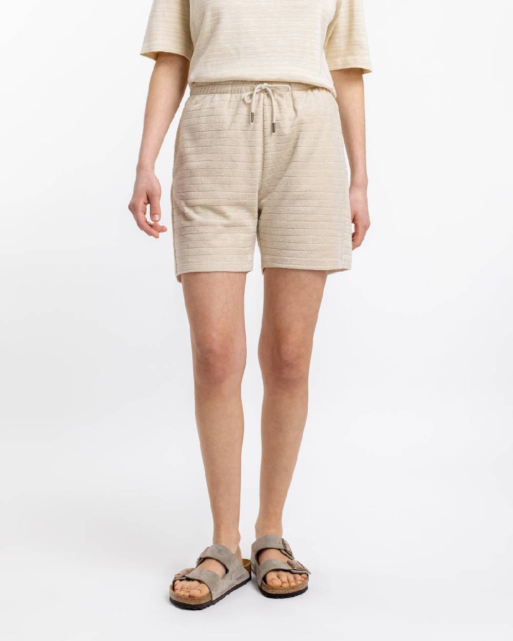 Rotholz Frottee Shorts aus Bio-Baumwolle Creme Wochenangebot