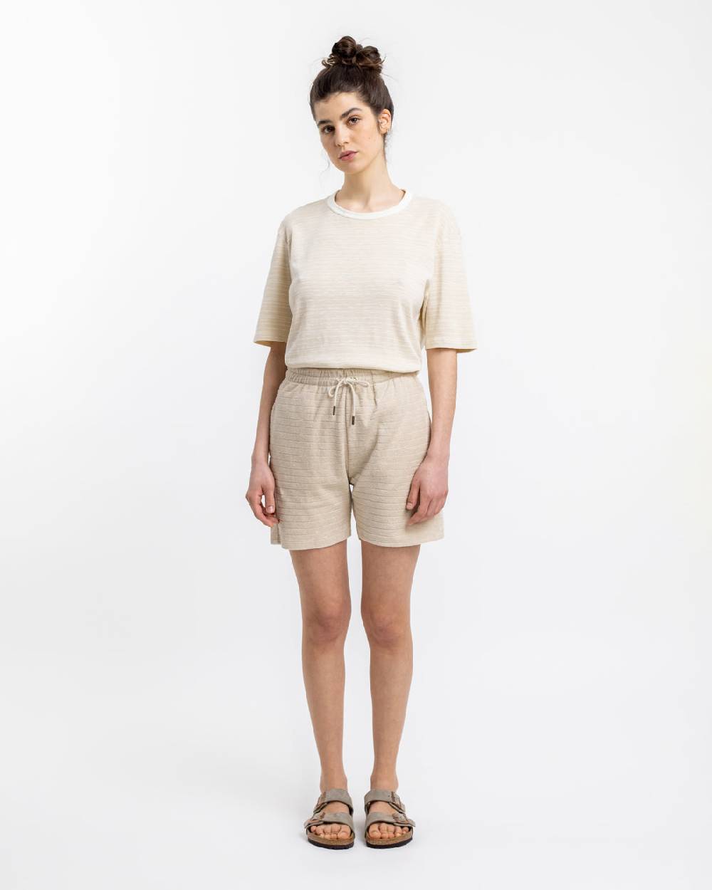 Rotholz Frottee Shorts aus Bio-Baumwolle Creme Wochenangebot