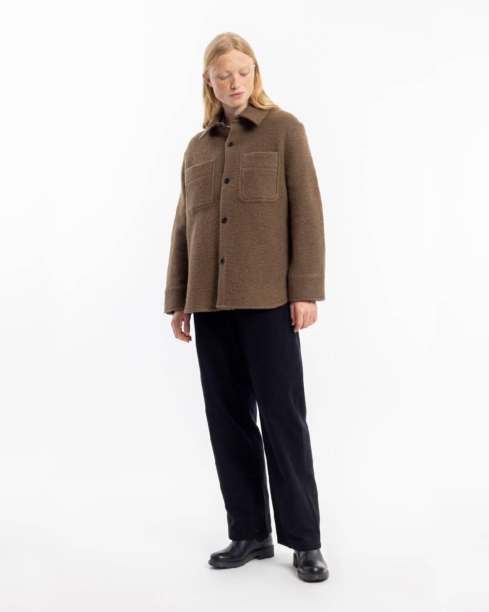 Rotholz Overshirt Bio Wollmischung - Braun Kostenlose Rückgabe
