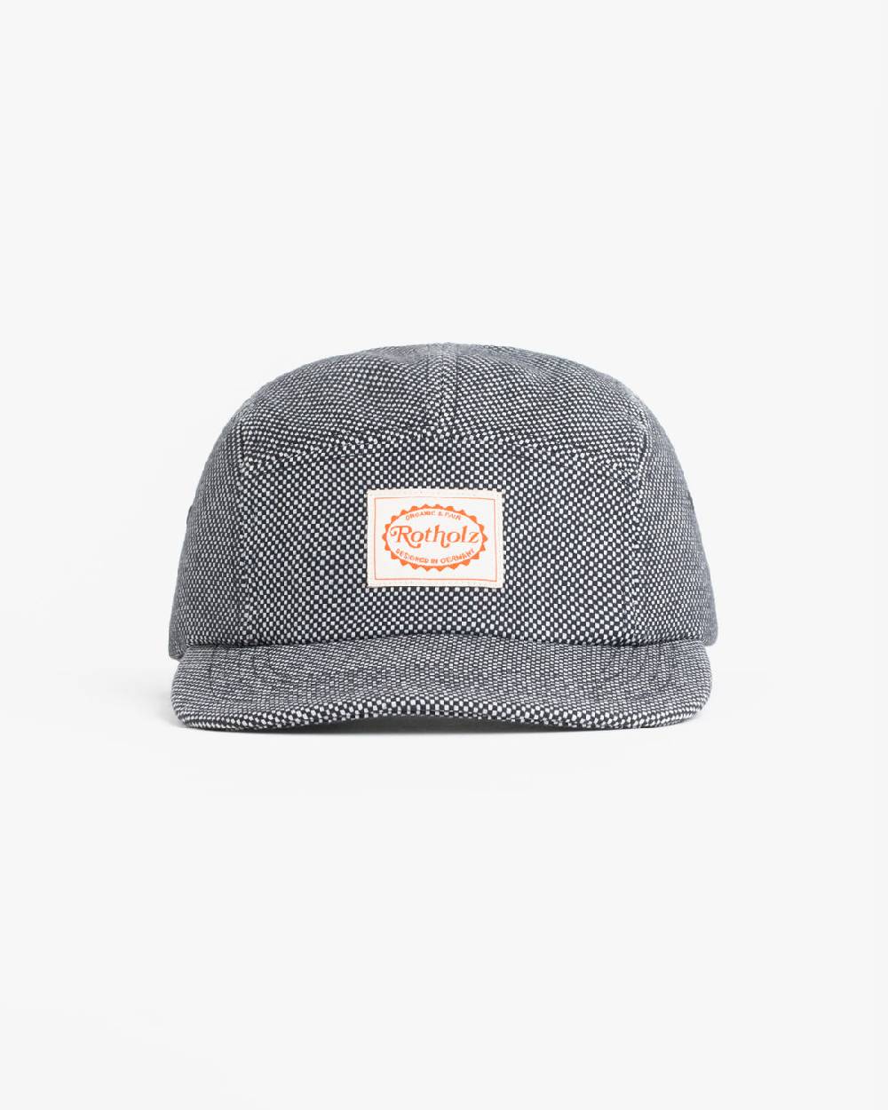 Rotholz Retro 5-Panel Cap Schwarz Kariert Neueste Stile