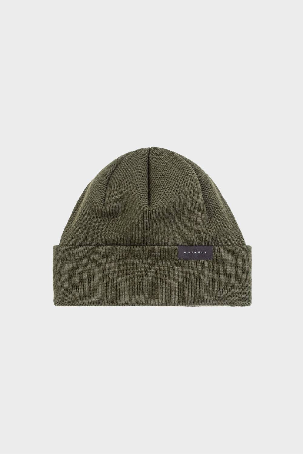 Rotholz Kurze Mütze Merino Fein - Olive Letzter Tag