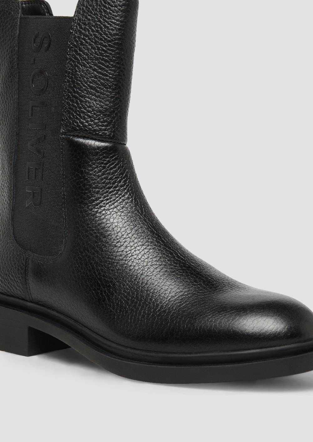S.Oliver Stiefel aus Rindsleder mit Logo-Detail Große Rabatte