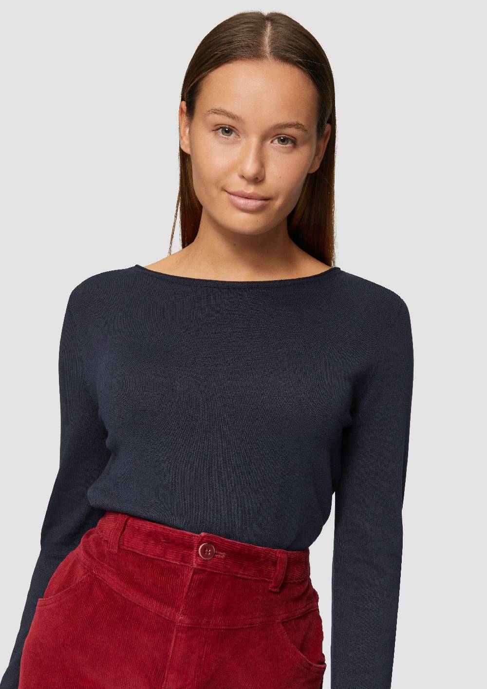 S.Oliver Leichter Feinstrickpullover mit Rollkante Versandkostenfrei