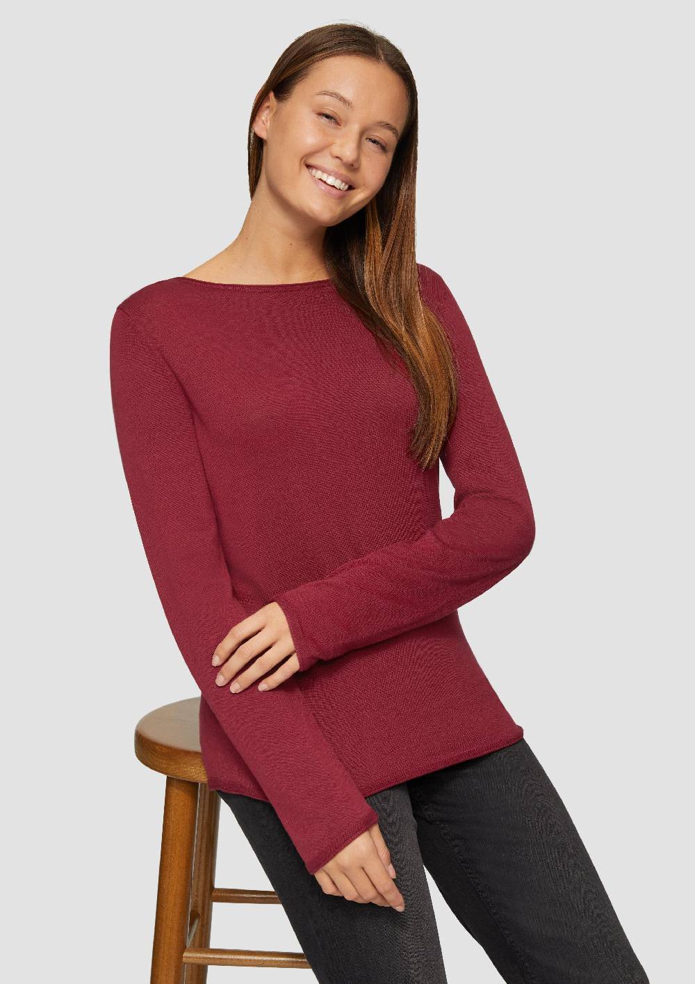 S.Oliver Leichter Feinstrickpullover mit Rollkante Großer Ausverkauf