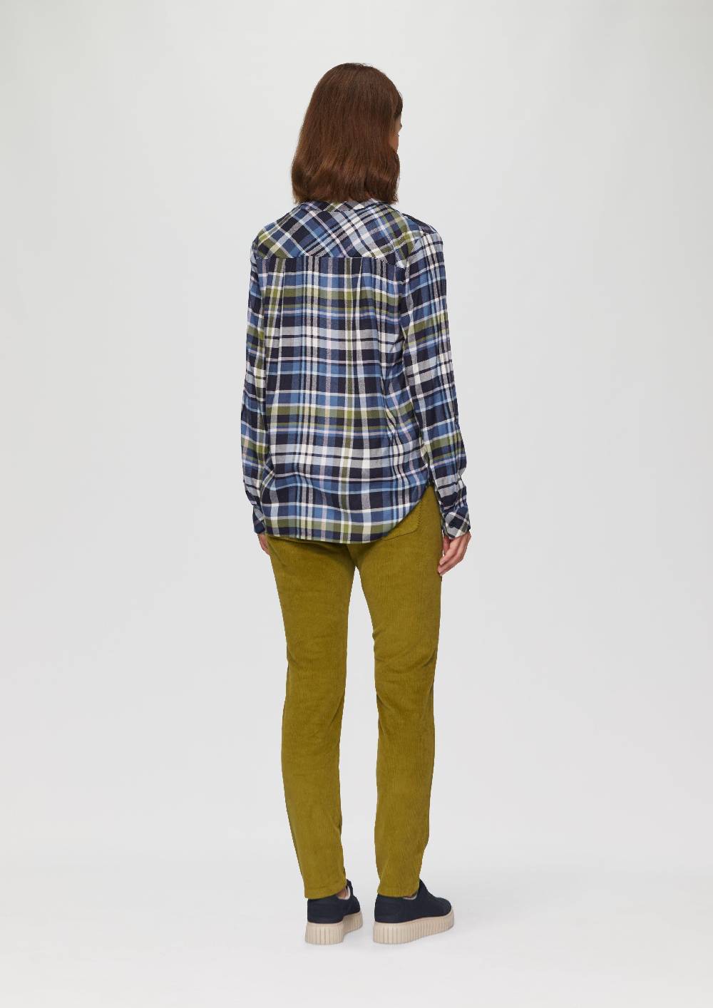 S.Oliver Karierte Bluse aus Viskosemix und Krempel-Detail Begrenztes Angebot