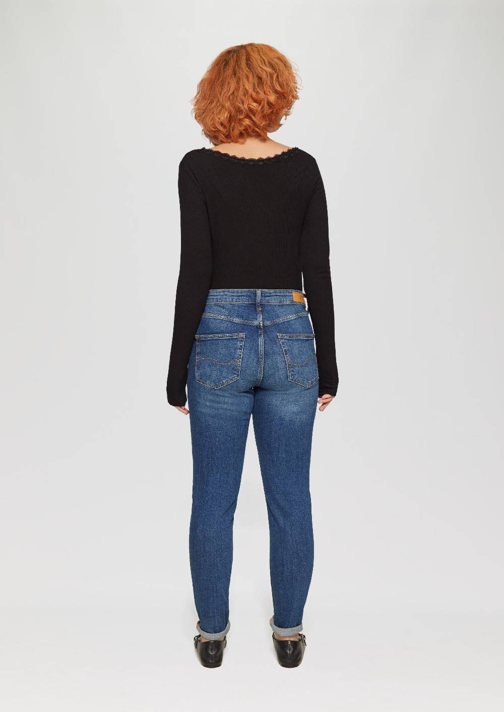 S.Oliver Rippshirt aus Viskosemix mit Spitzendetail Saisonschlussverkauf