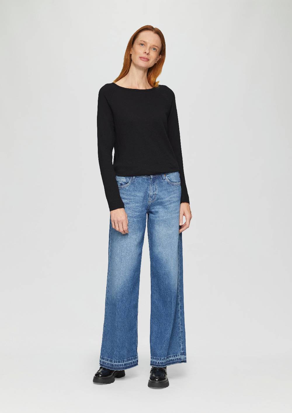 S.Oliver Langarmshirt mit Flammgarnstruktur und Raglanärmeln Osterangebot
