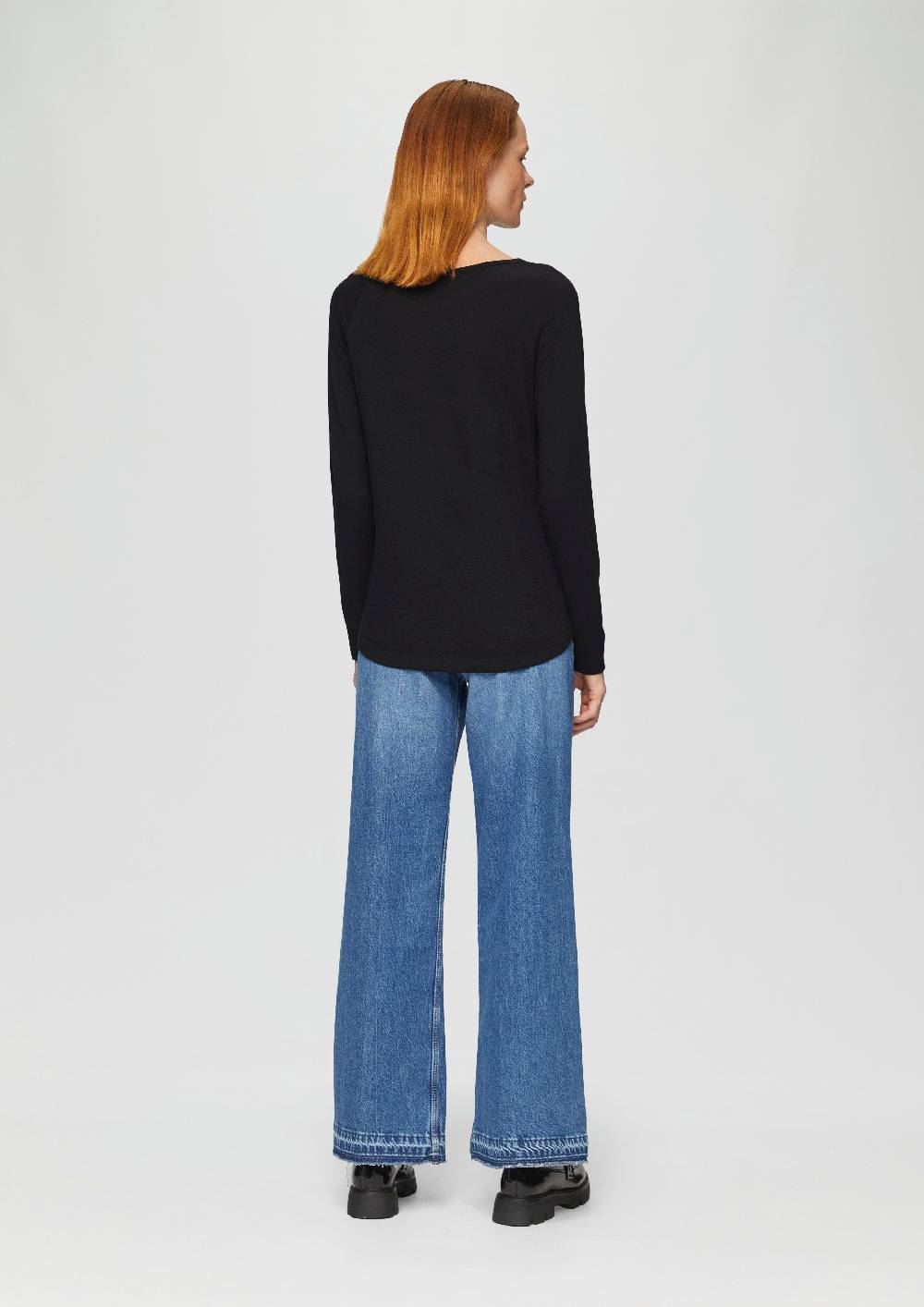 S.Oliver Langarmshirt mit Flammgarnstruktur und Raglanärmeln Osterangebot