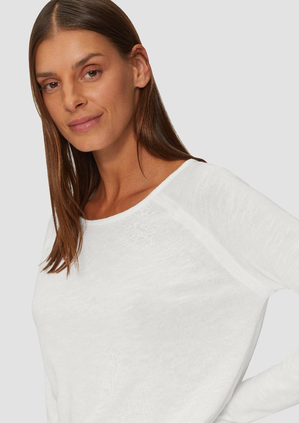 S.Oliver Langarmshirt mit Flammgarnstruktur und Raglanärmeln Valentinstagsangebot