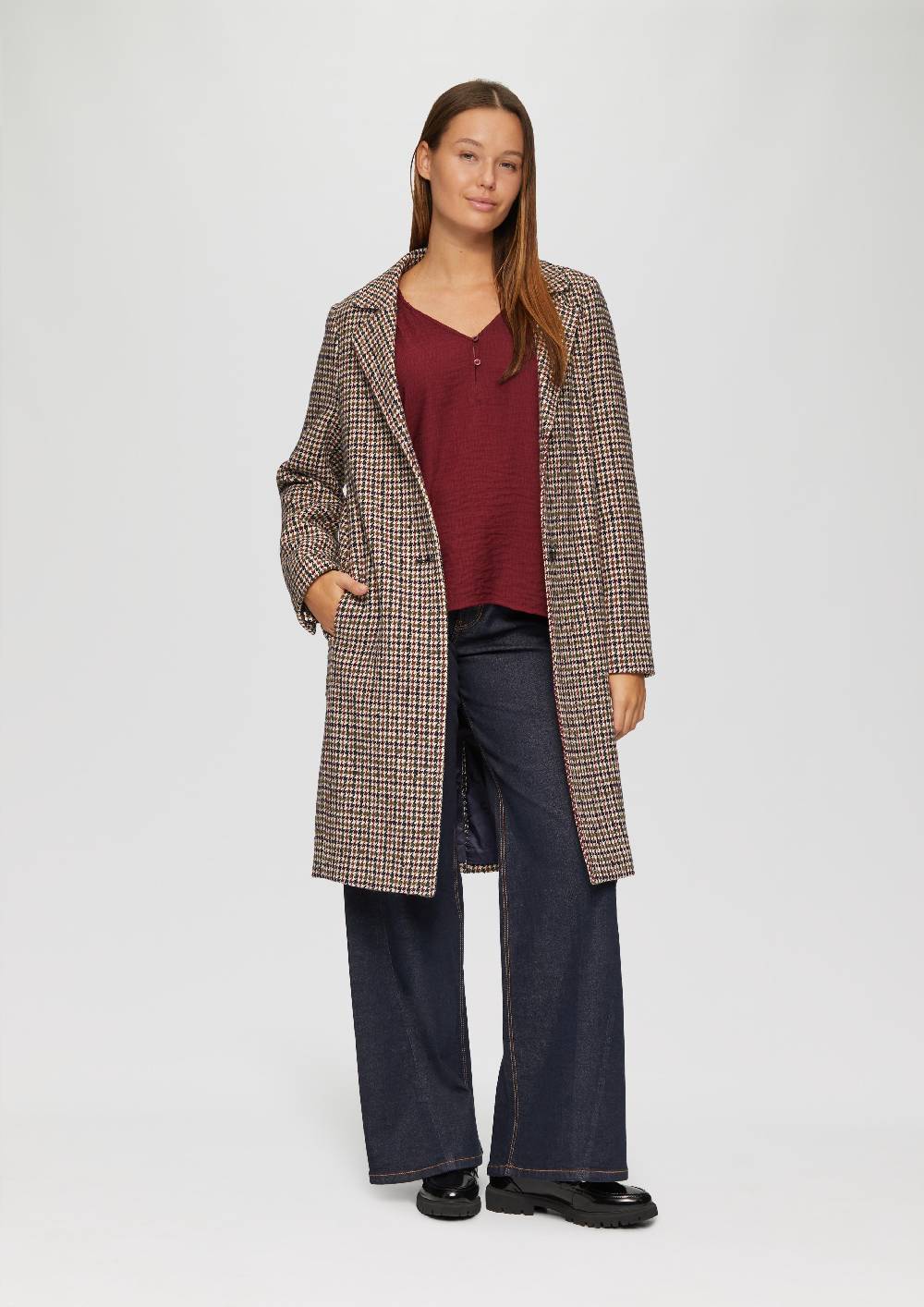 S.Oliver Strukturierte Bluse aus Viskosemix mit Smok Details Exklusive Angebote