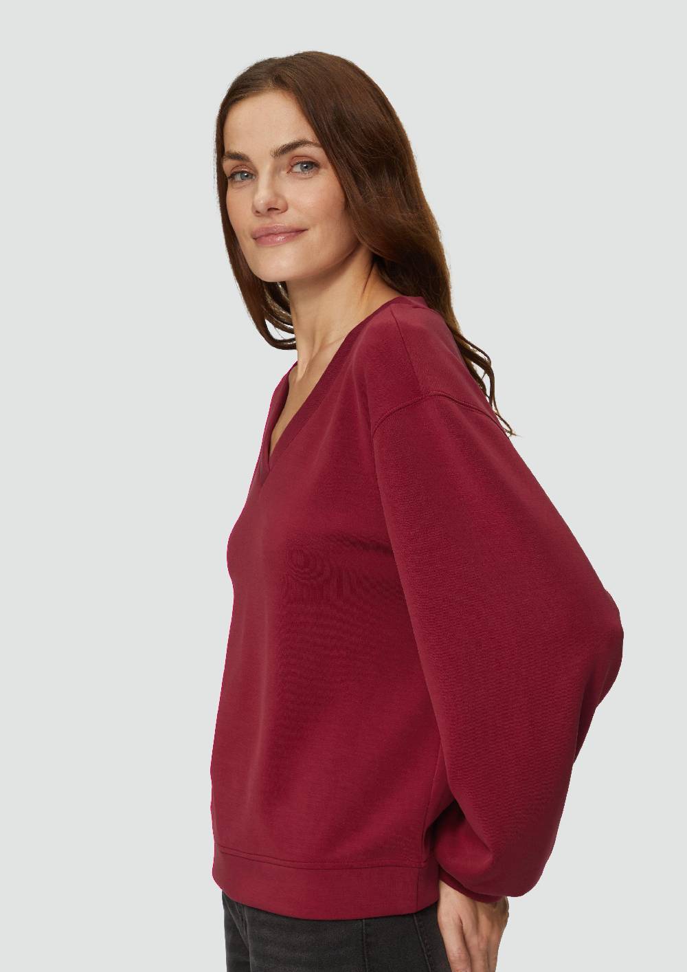 S.Oliver Scuba-Sweatshirt mit V-Ausschnitt Blitzangebot