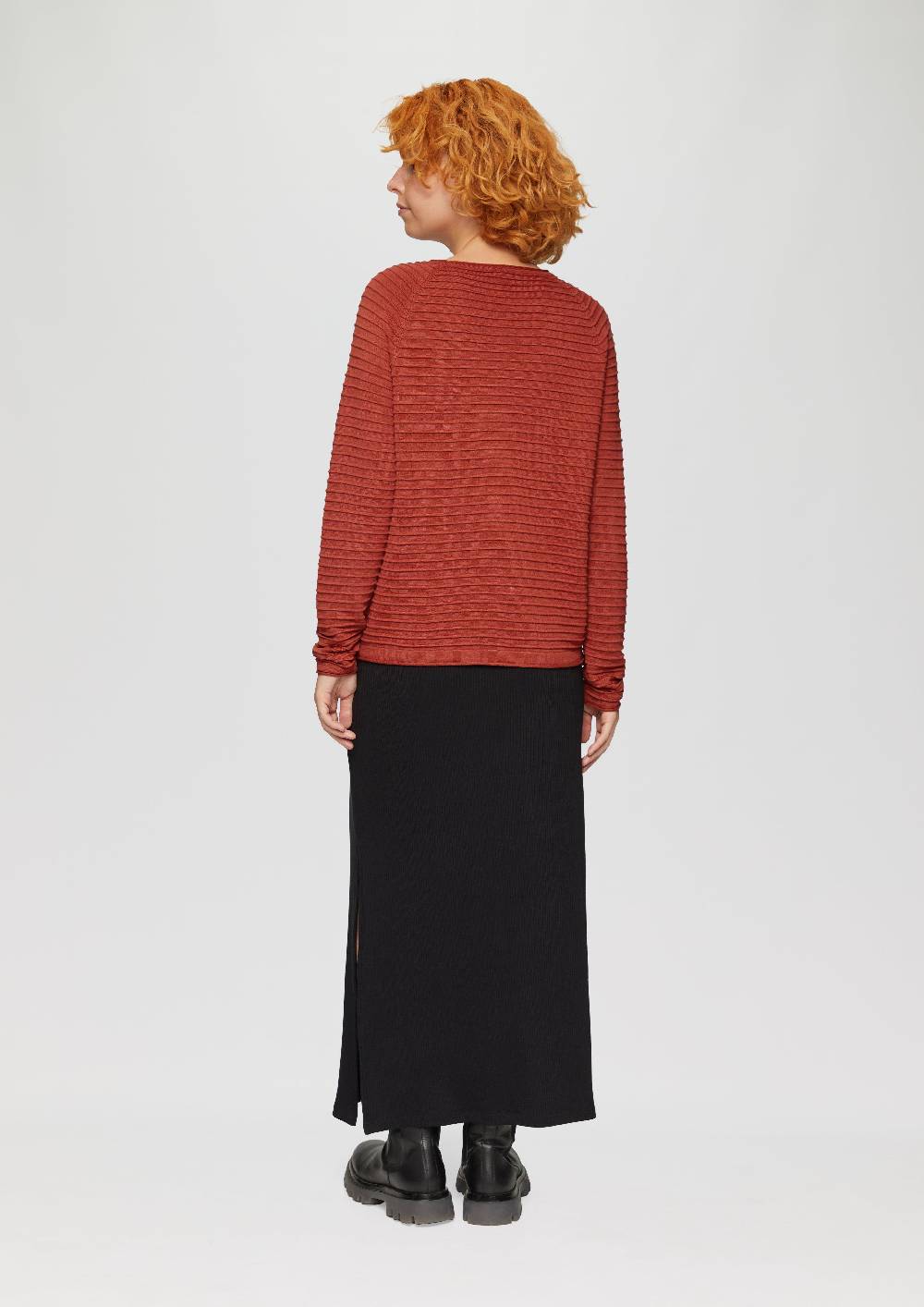 S.Oliver Pullover mit Strukturmuster aus Viskosemix Begrenzte Freigabe