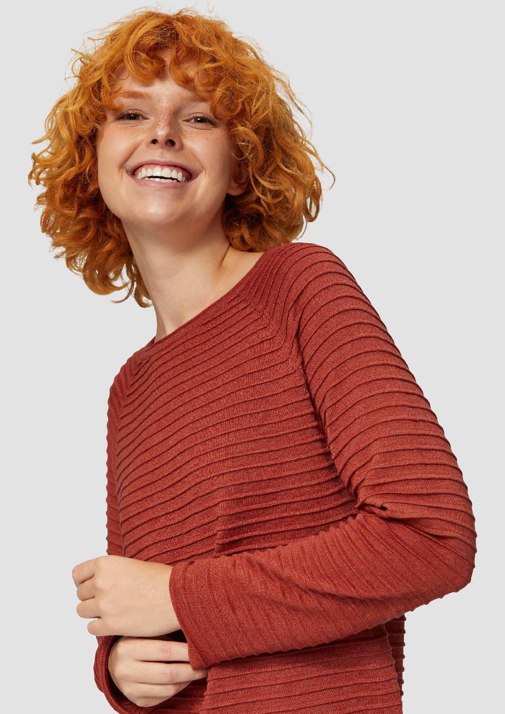 S.Oliver Pullover mit Strukturmuster aus Viskosemix Begrenzte Freigabe