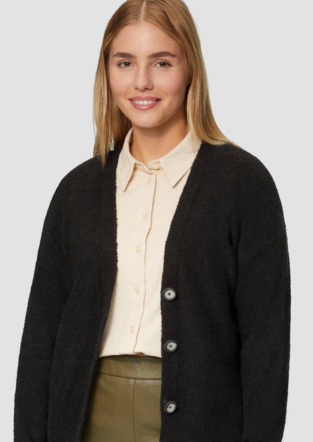 S.Oliver Strickjacke aus Baumwoll-Bouclé Neueste Stile