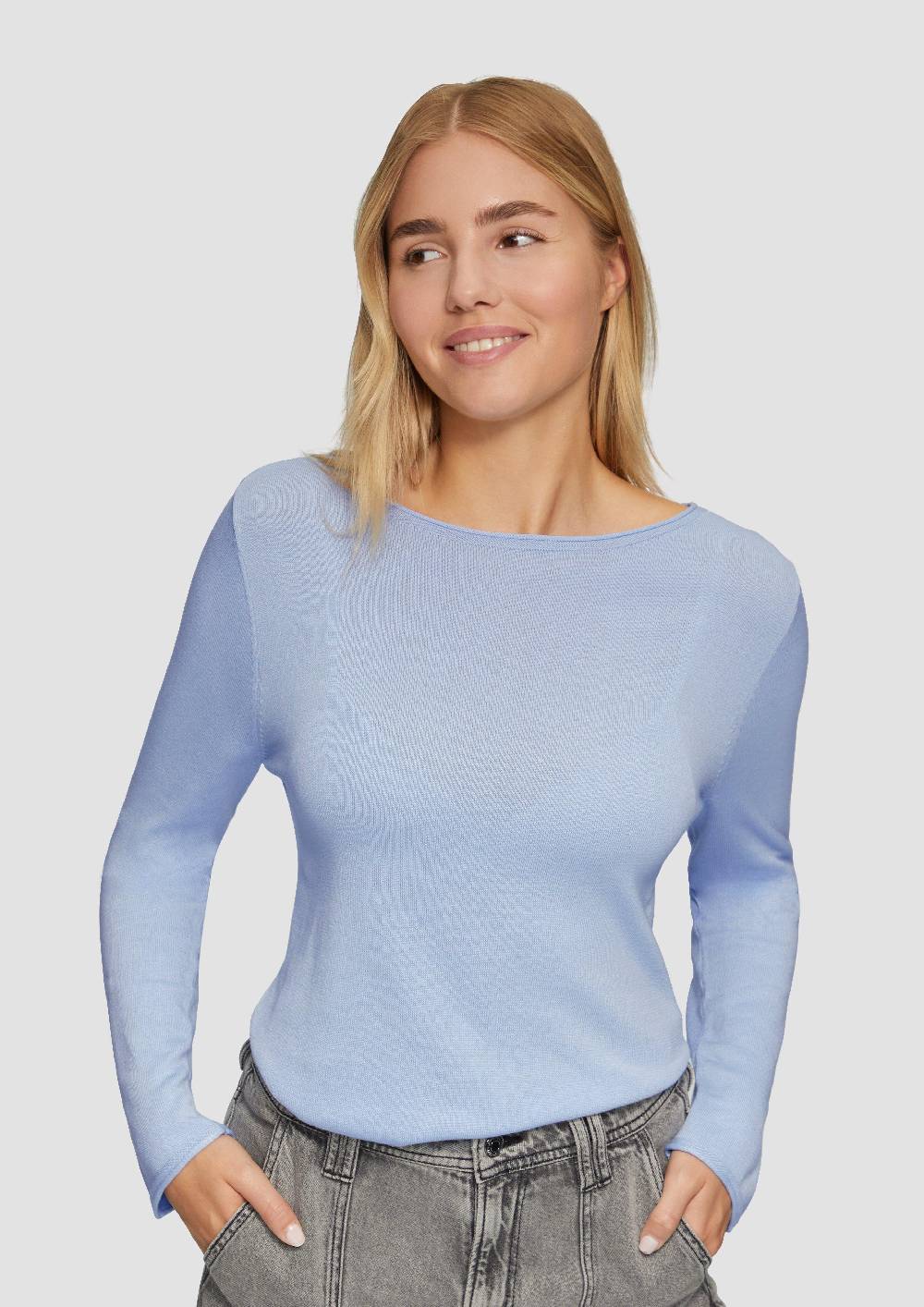 S.Oliver Leichter Feinstrickpullover mit Rollkante Riesige Rabatte