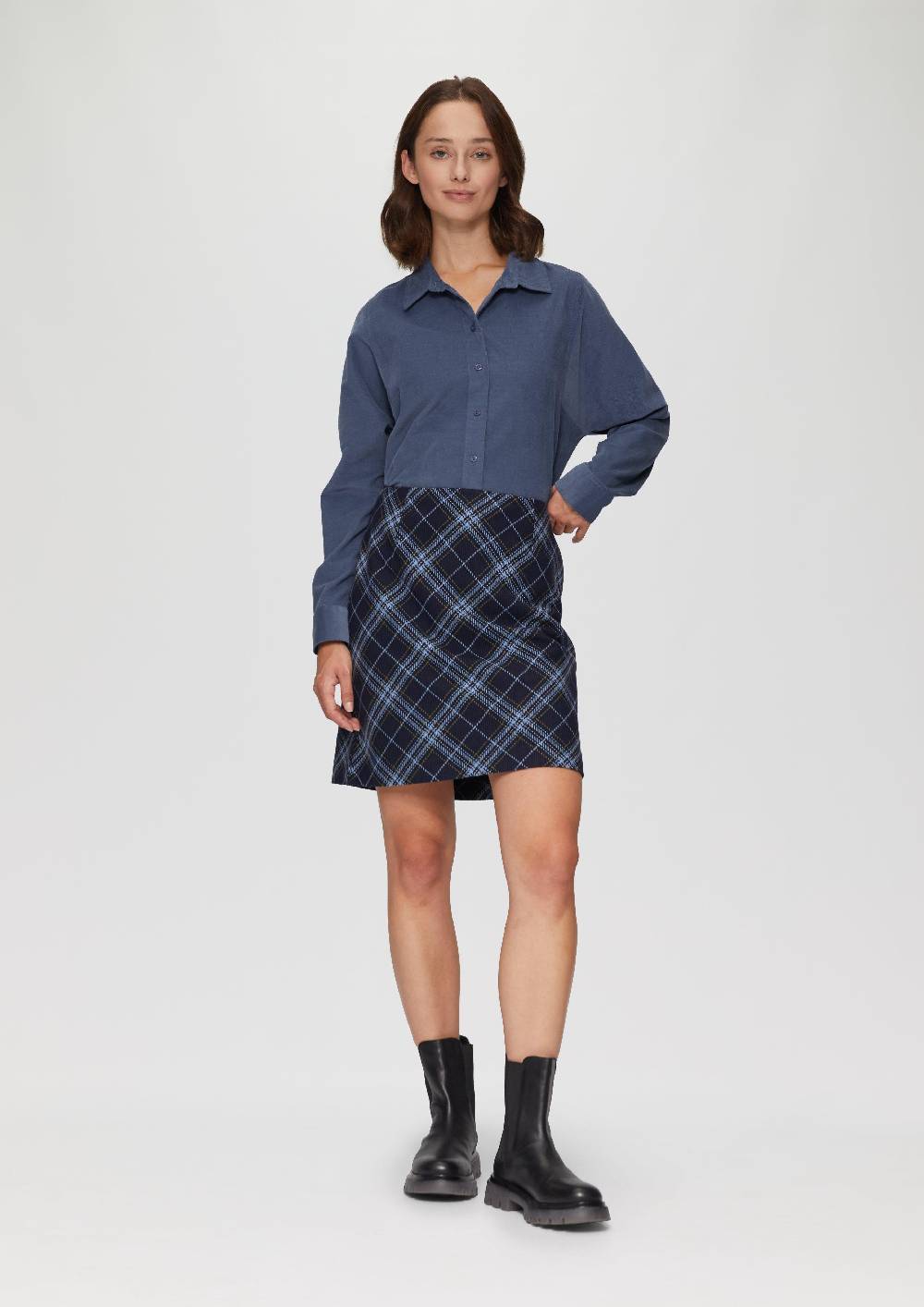 S.Oliver Cordbluse im Relaxed Fit mit Naht-Details Clearance-Verkauf