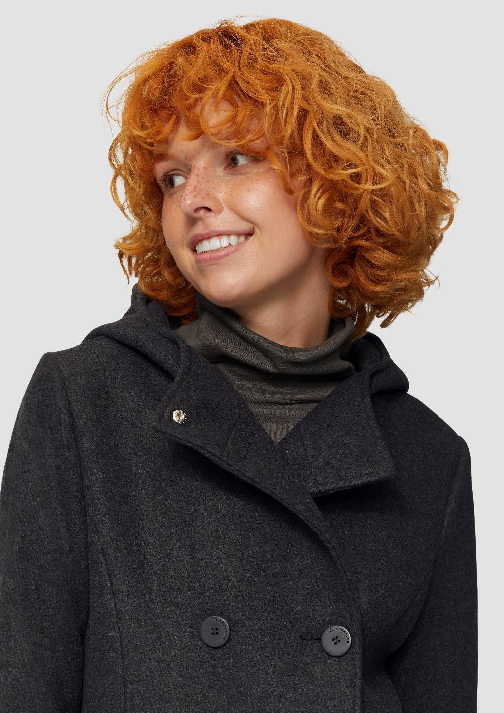 S.Oliver Jacke mit Kapuze in Wolloptik zollfrei