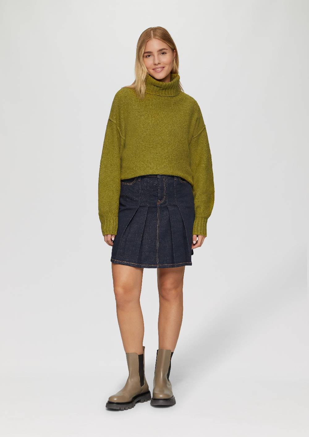 S.Oliver Weicher Rollkragenpullover aus Baumwoll-Bouclé Outlet