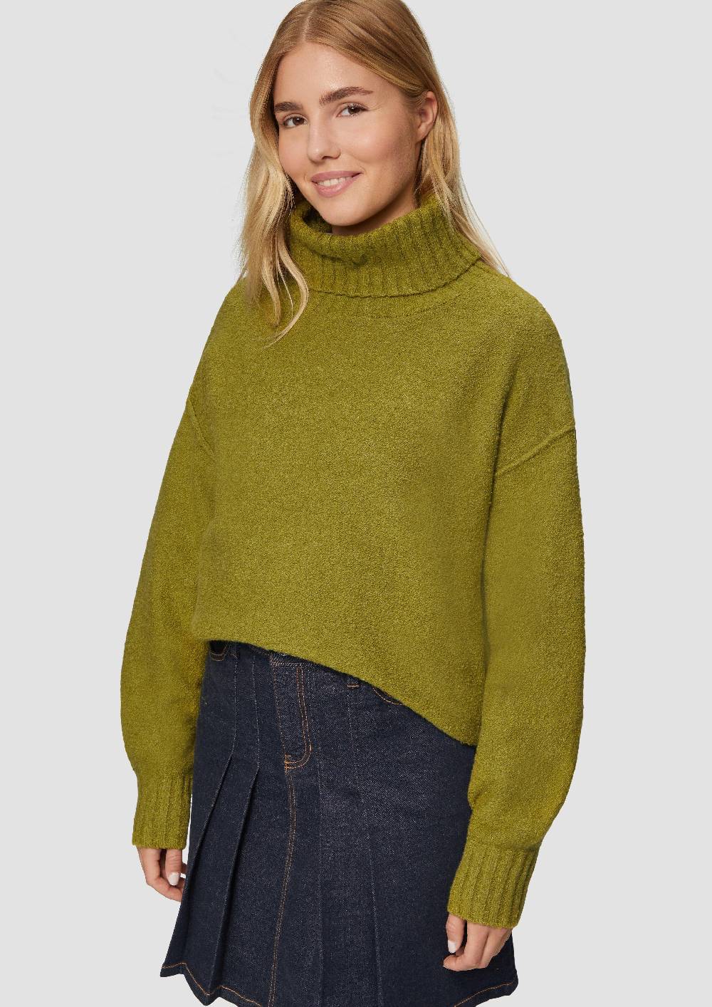 S.Oliver Weicher Rollkragenpullover aus Baumwoll-Bouclé Outlet