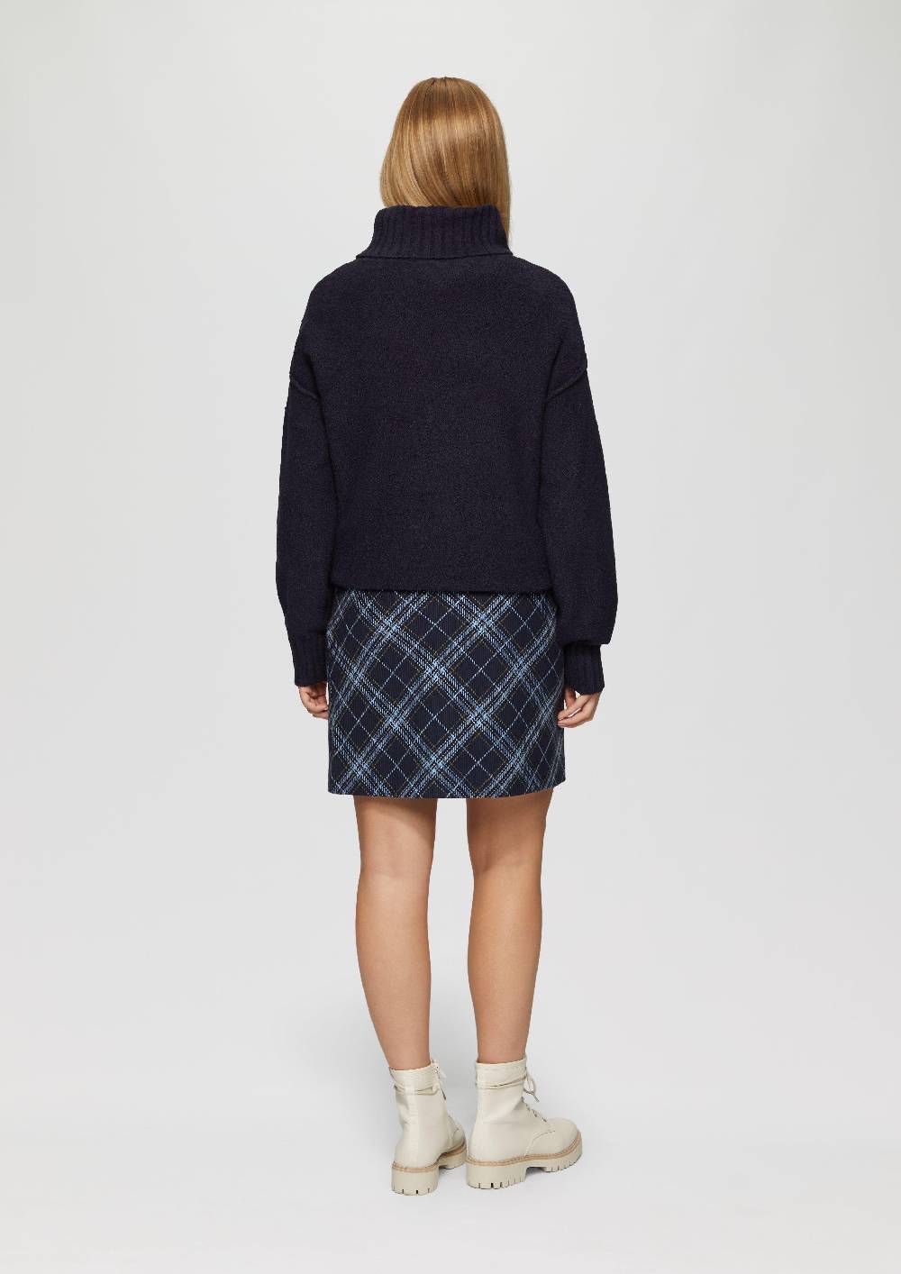 S.Oliver Weicher Rollkragenpullover aus Baumwoll-Bouclé Auslauf