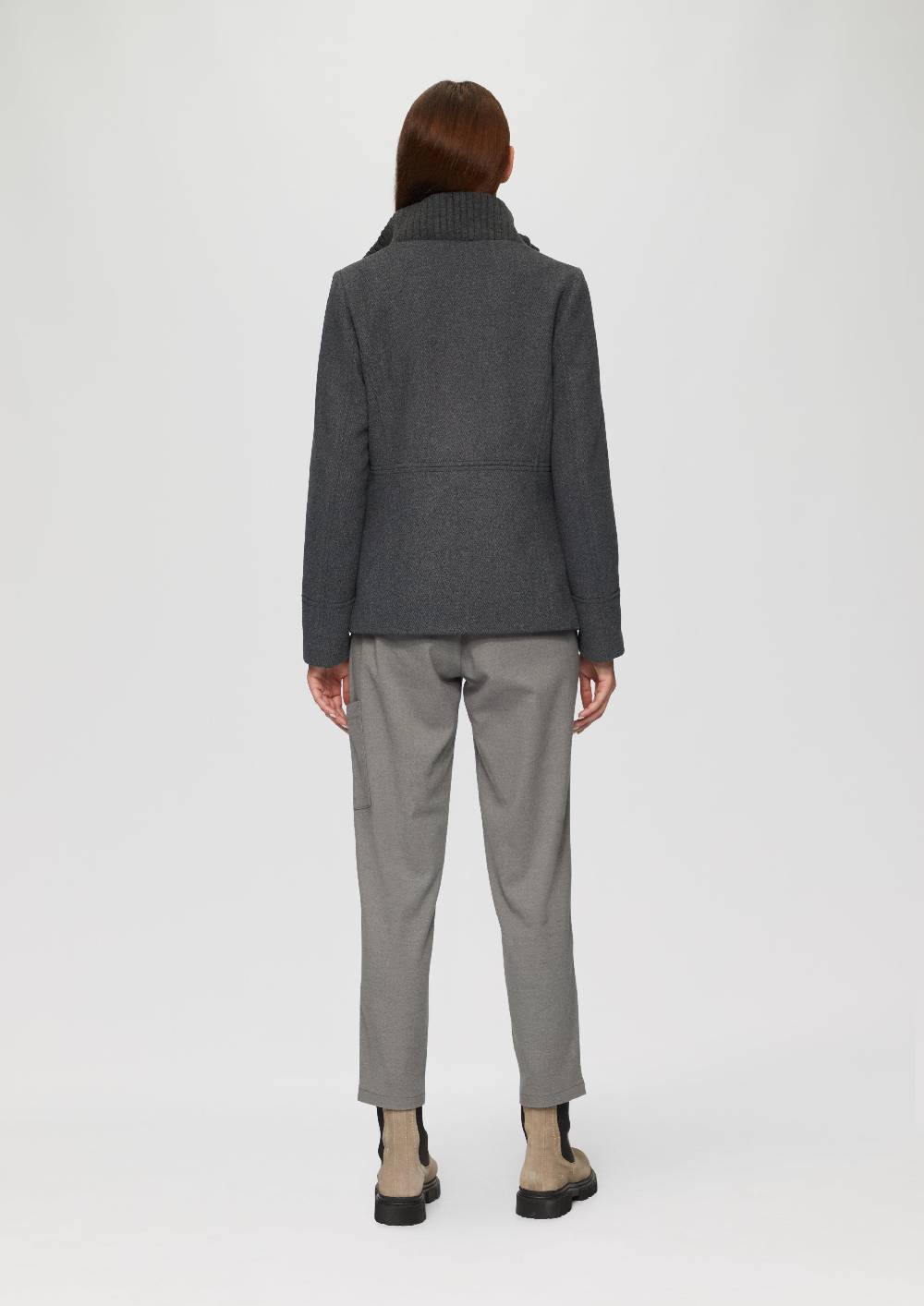 S.Oliver Twilljacke mit Strick-Stehkragen und Eingrifftaschen Kostenloser Versand