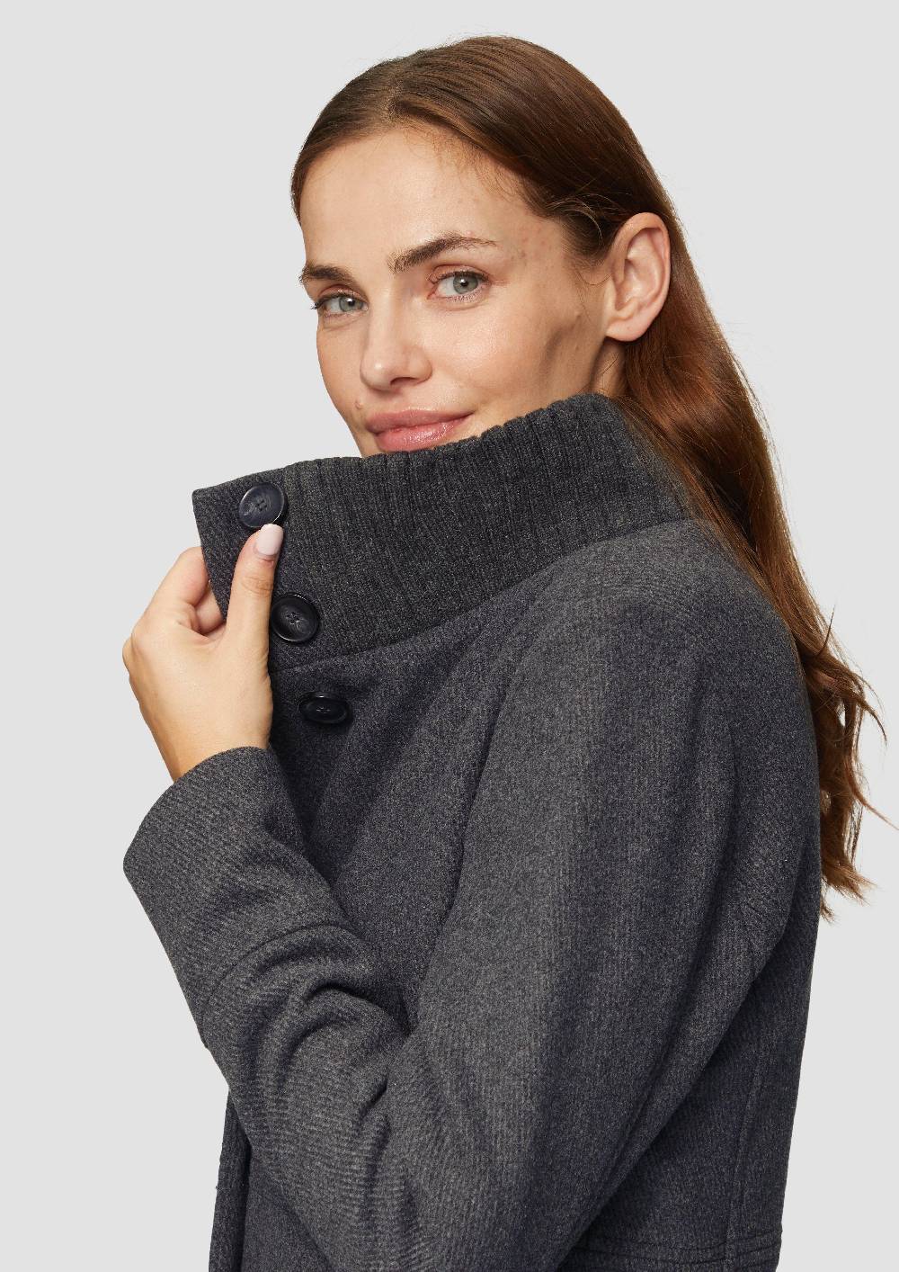 S.Oliver Twilljacke mit Strick-Stehkragen und Eingrifftaschen Kostenloser Versand