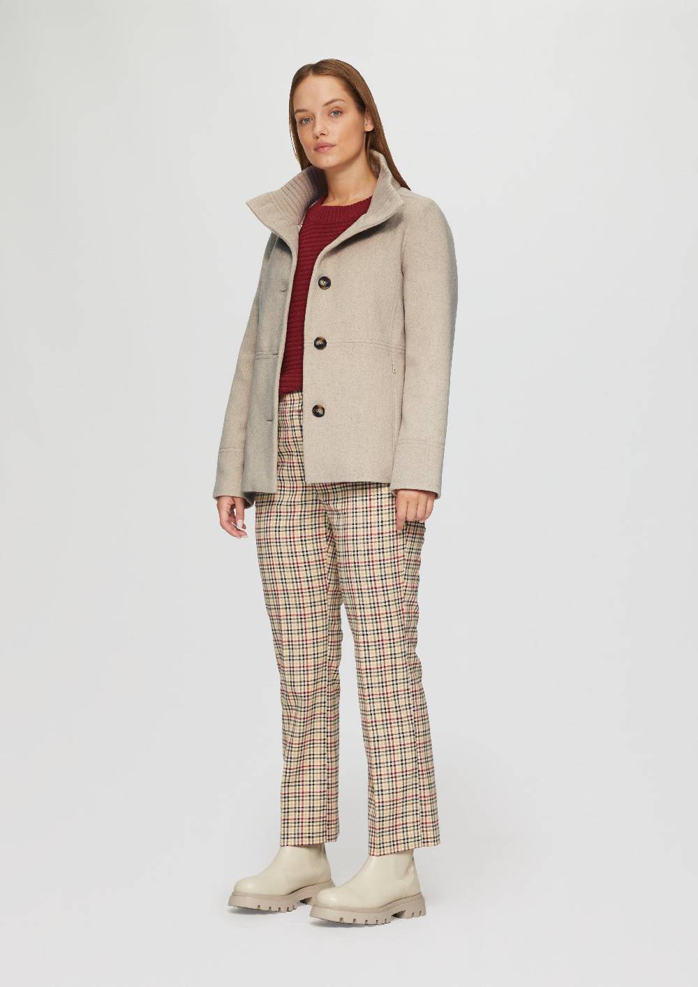 S.Oliver Twilljacke mit Strick-Stehkragen und Eingrifftaschen Limitierter Zeitrabatt