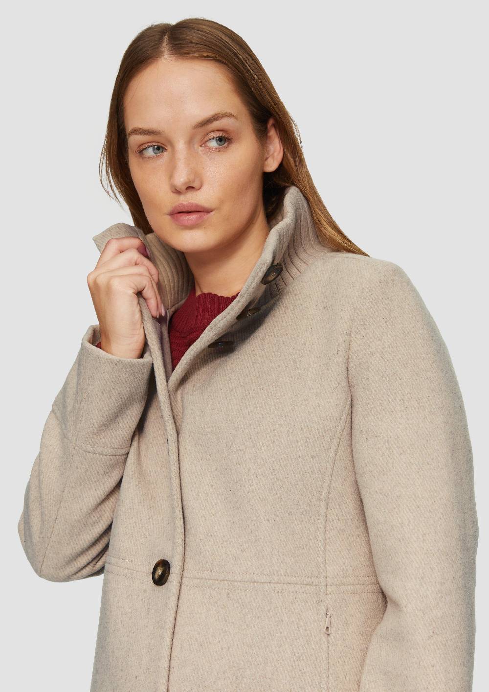 S.Oliver Twilljacke mit Strick-Stehkragen und Eingrifftaschen Limitierter Zeitrabatt
