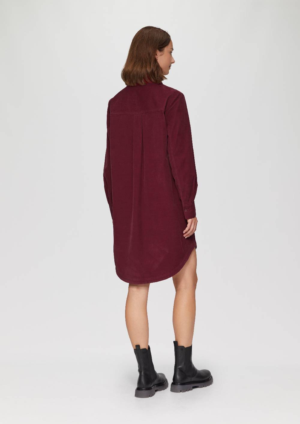 S.Oliver Hemdblusenkleid aus Feincord mit seitlichen Eingrifftaschen Versandkostenfrei