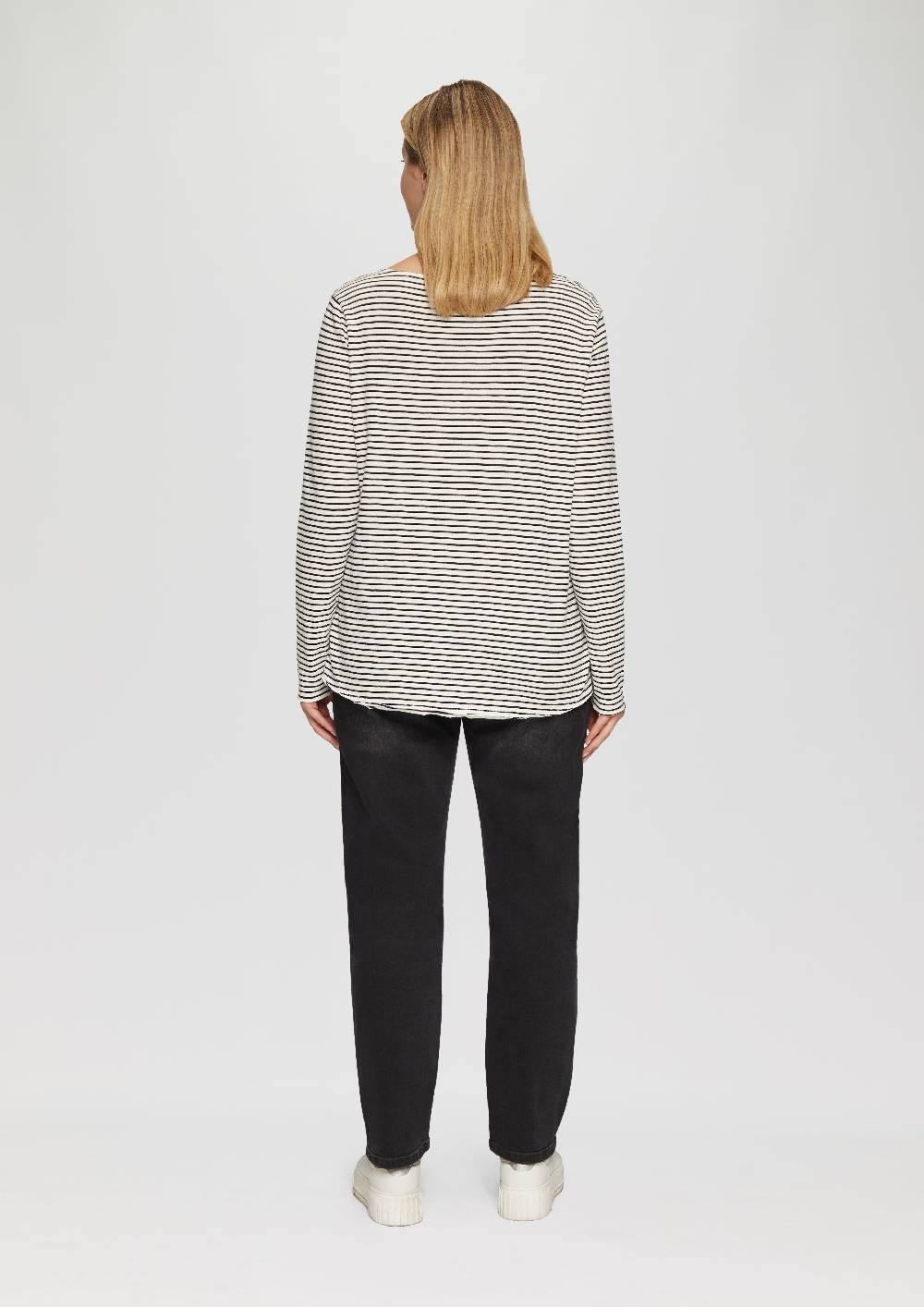 S.Oliver Longsleeve mit Flammgarnstruktur und Rundhalsausschnitt Black Friday