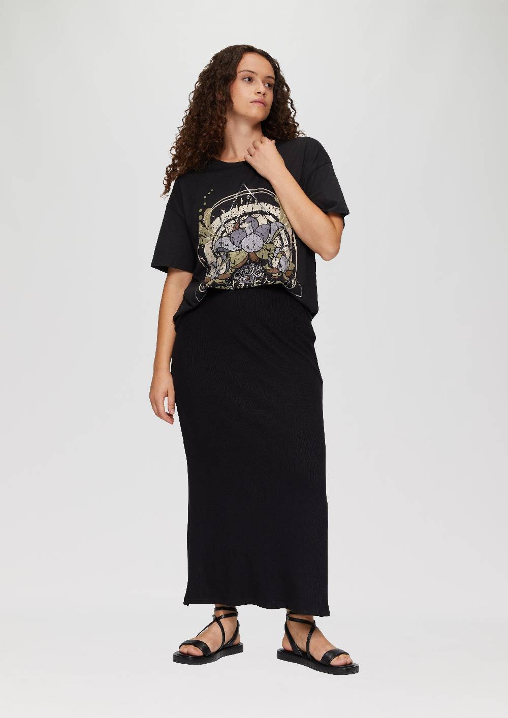 S.Oliver Print-T-Shirt mit überschnittenen Schultern Osterangebot