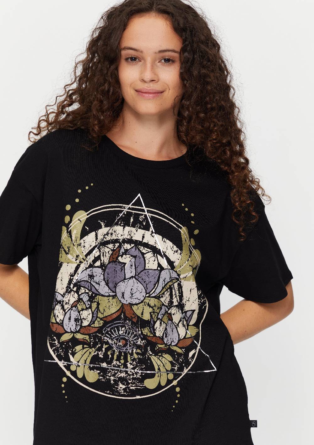 S.Oliver Print-T-Shirt mit überschnittenen Schultern Osterangebot