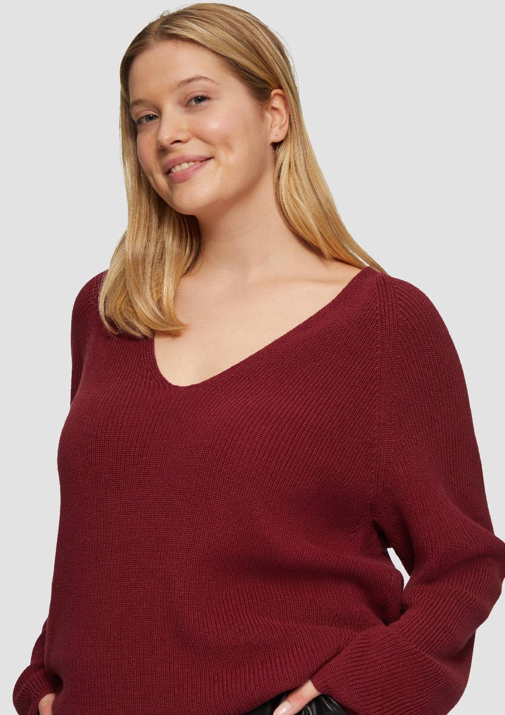 S.Oliver Strickpullover mit V-Ausschnitt im Loose Fit Lagerräumung