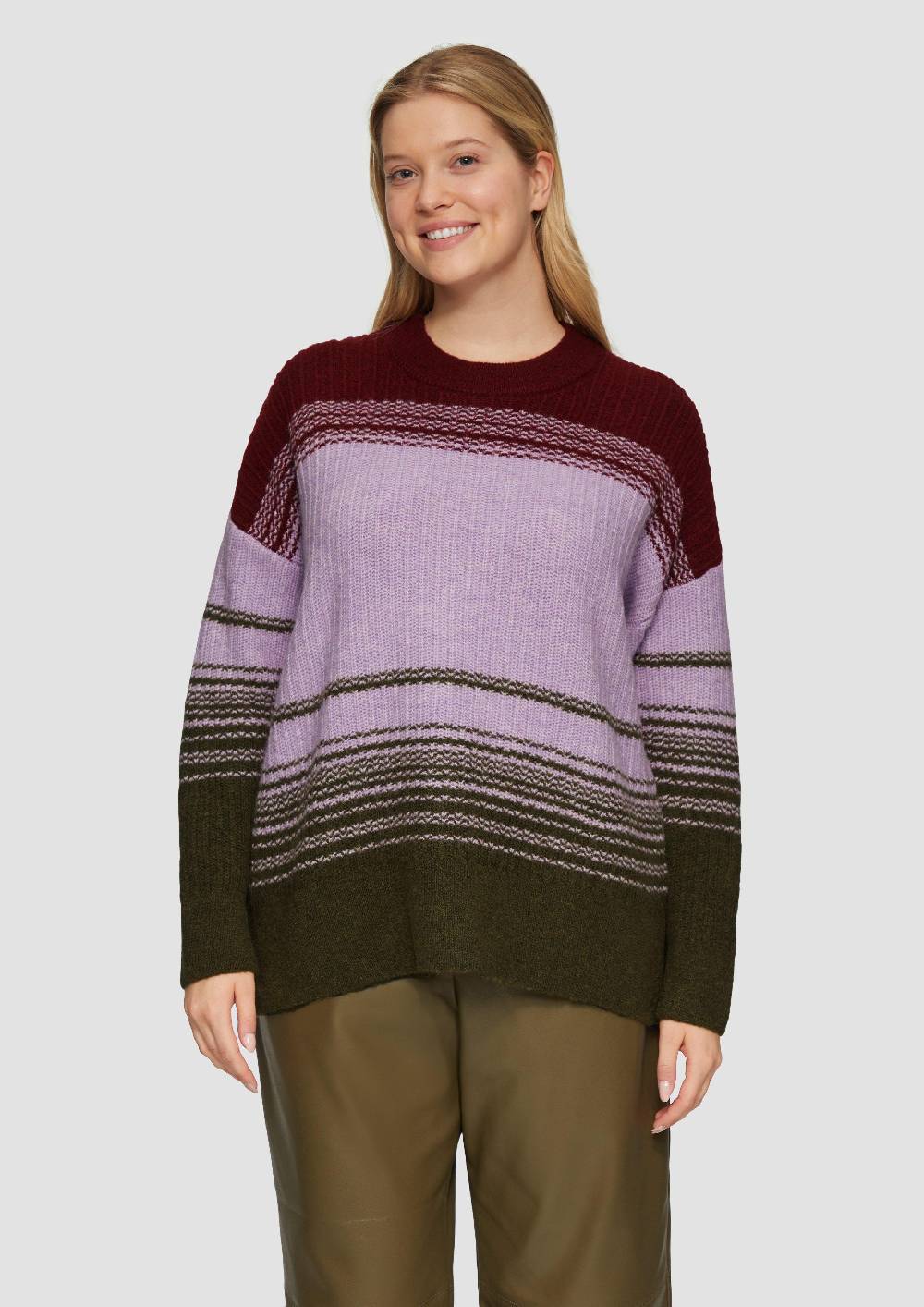 S.Oliver Gestreifter Strickpullover im Relaxed Fit Heißer Verkauf
