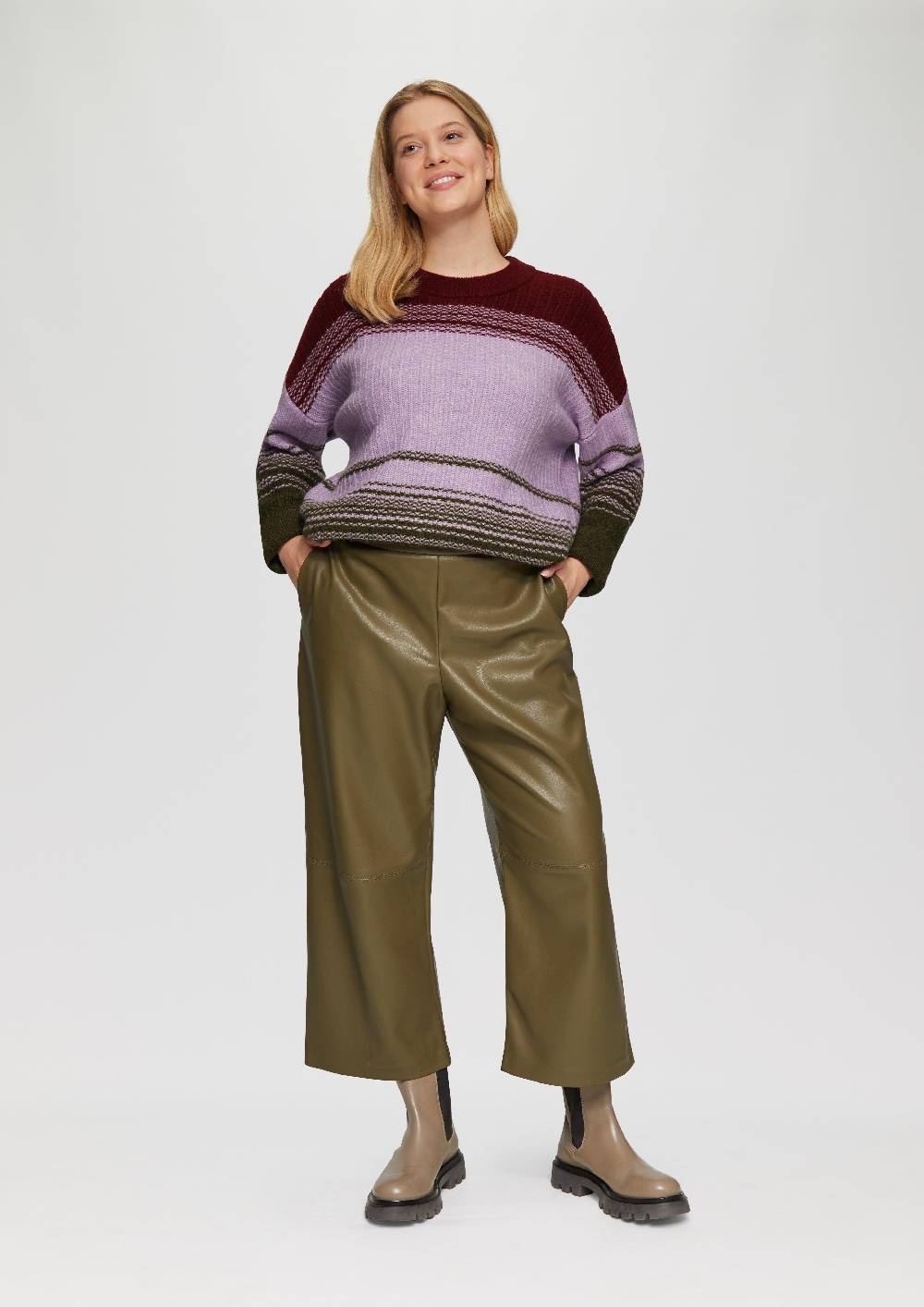 S.Oliver Gestreifter Strickpullover im Relaxed Fit Heißer Verkauf