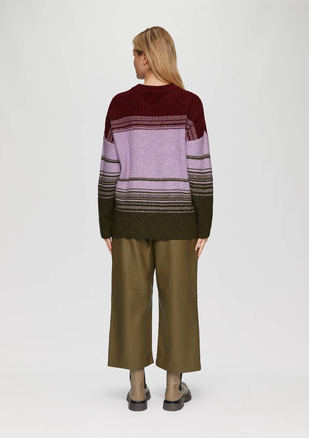 S.Oliver Gestreifter Strickpullover im Relaxed Fit Heißer Verkauf
