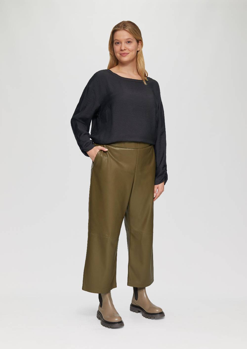 S.Oliver Viskose-Bluse mit elastischem Saum Blitzangebot