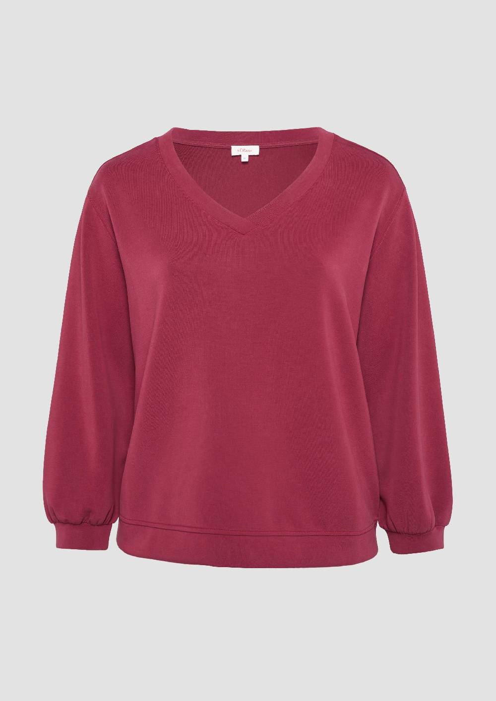 S.Oliver Scuba-Sweatshirt mit V-Ausschnitt Räumungsverkauf