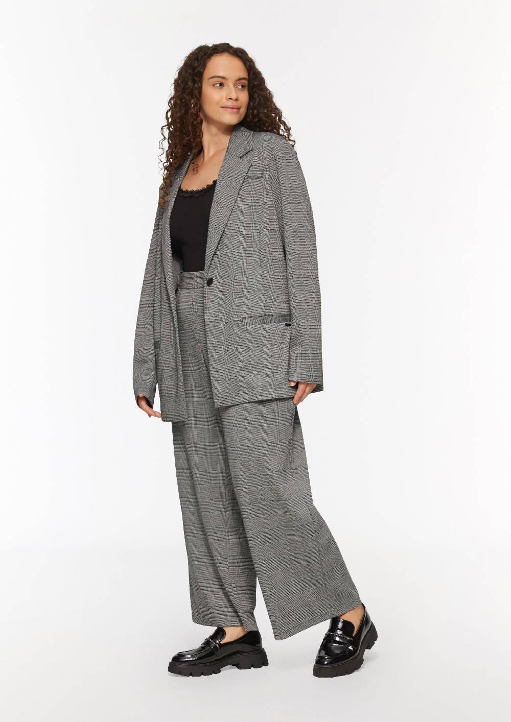 S.Oliver Gemusterte Wide-Leg-Hose aus Interlock-Jersey Kostenlose Rückgabe