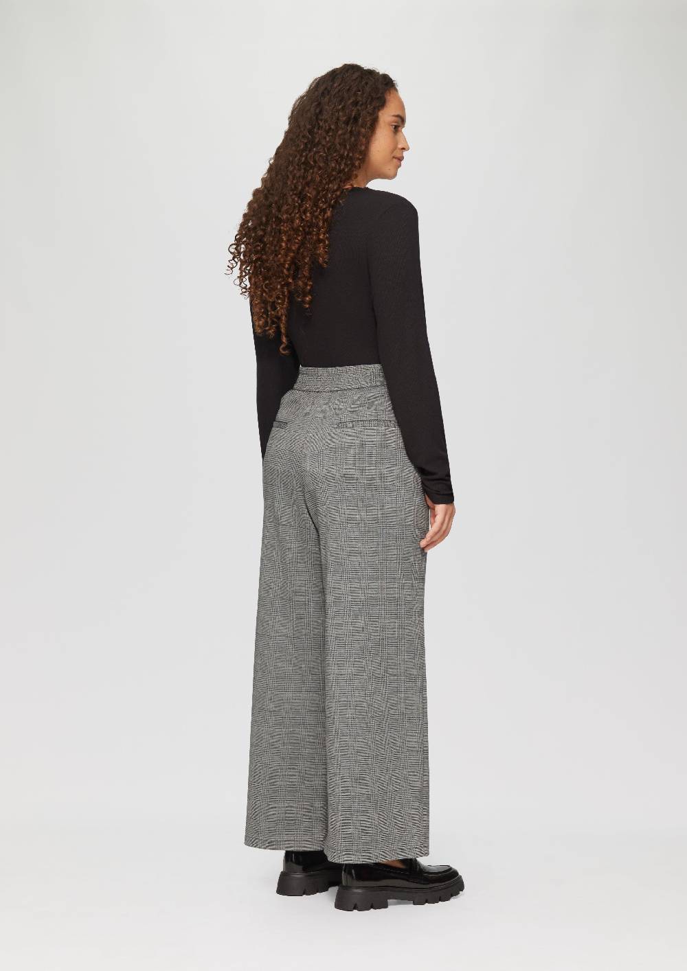 S.Oliver Gemusterte Wide-Leg-Hose aus Interlock-Jersey Kostenlose Rückgabe