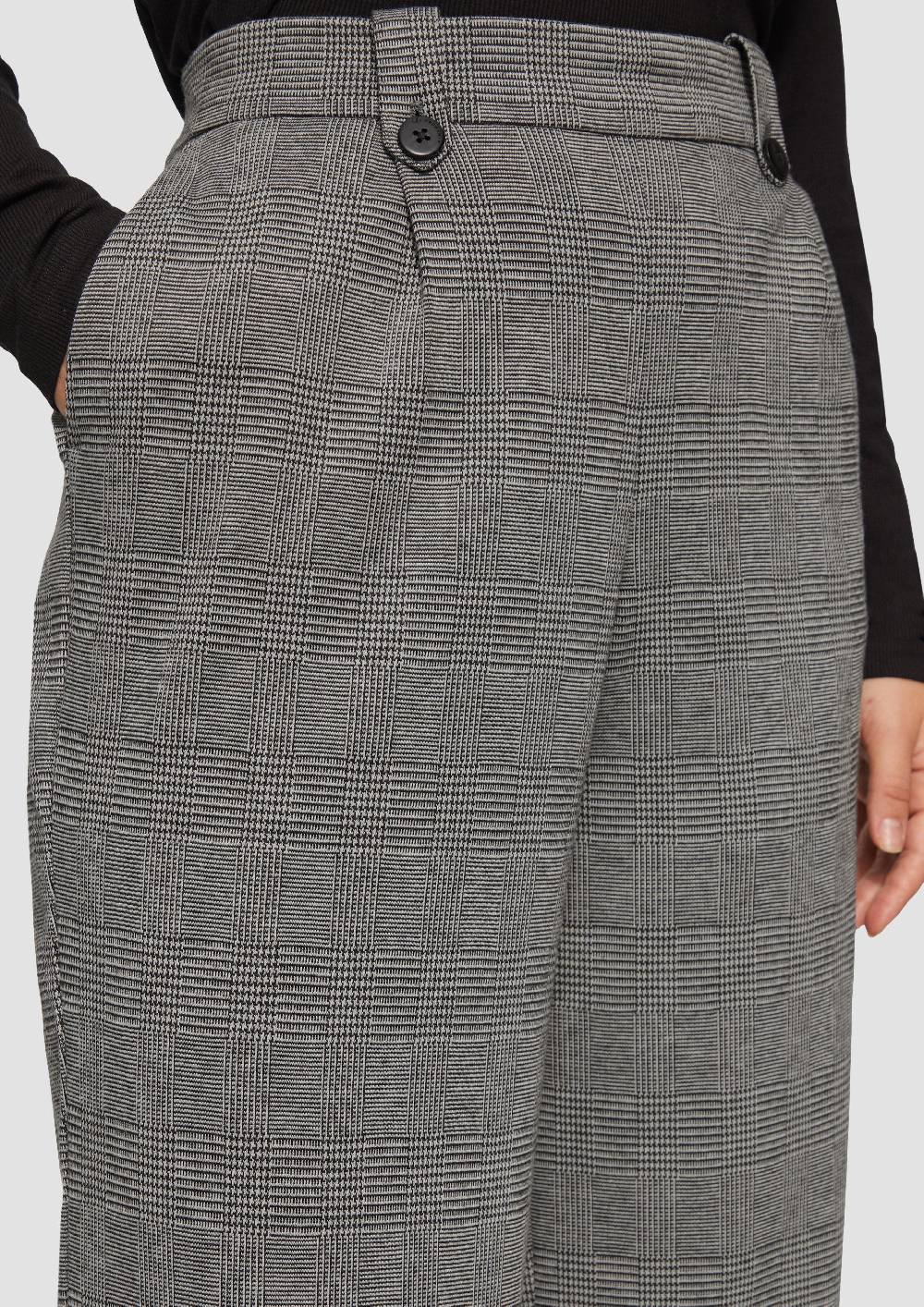 S.Oliver Gemusterte Wide-Leg-Hose aus Interlock-Jersey Kostenlose Rückgabe