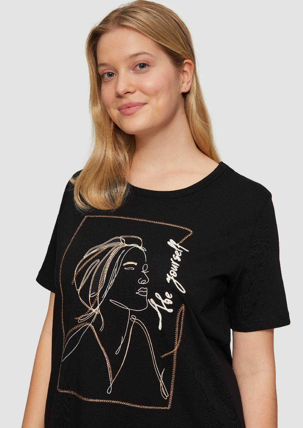 S.Oliver T-Shirt mit Stickerei-Artwork Nur noch ein Tag übrig