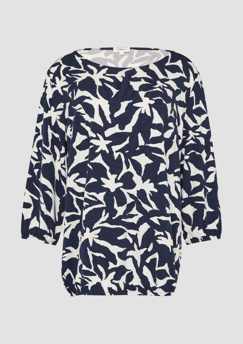 S.Oliver Shirt mit All-over-Print aus Viskosestretch Super Rabatt