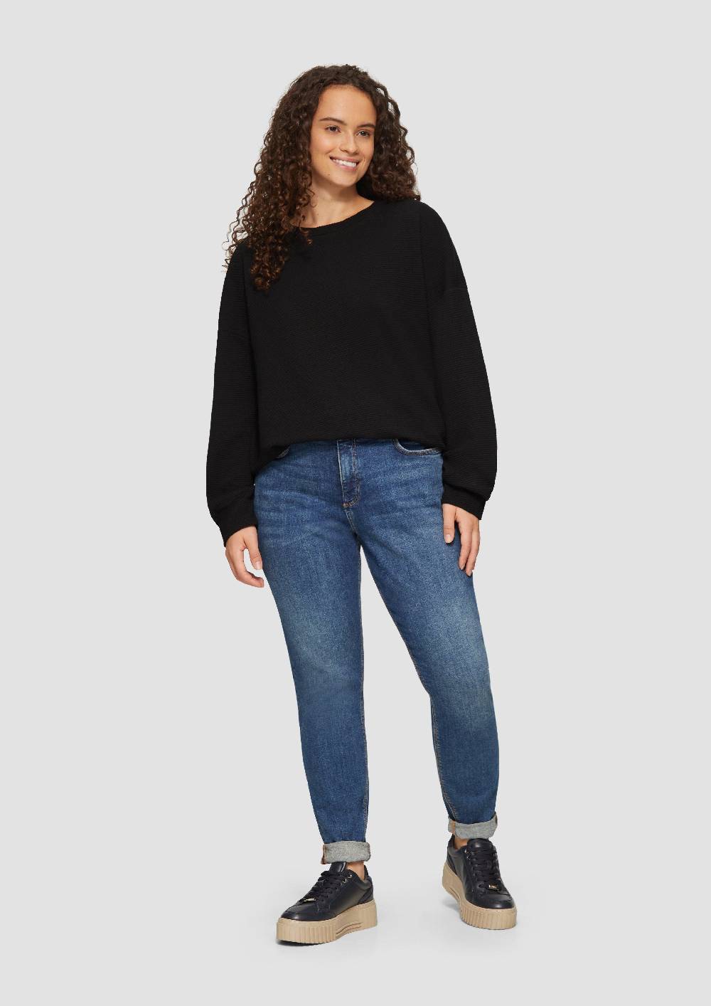 S.Oliver Loose Fit-Sweatshirt mit Struktur Kostenloser Versand international