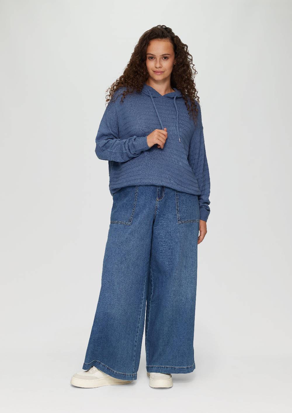 S.Oliver Strukturierter Strickpullover mit Kapuze Speichern exportieren